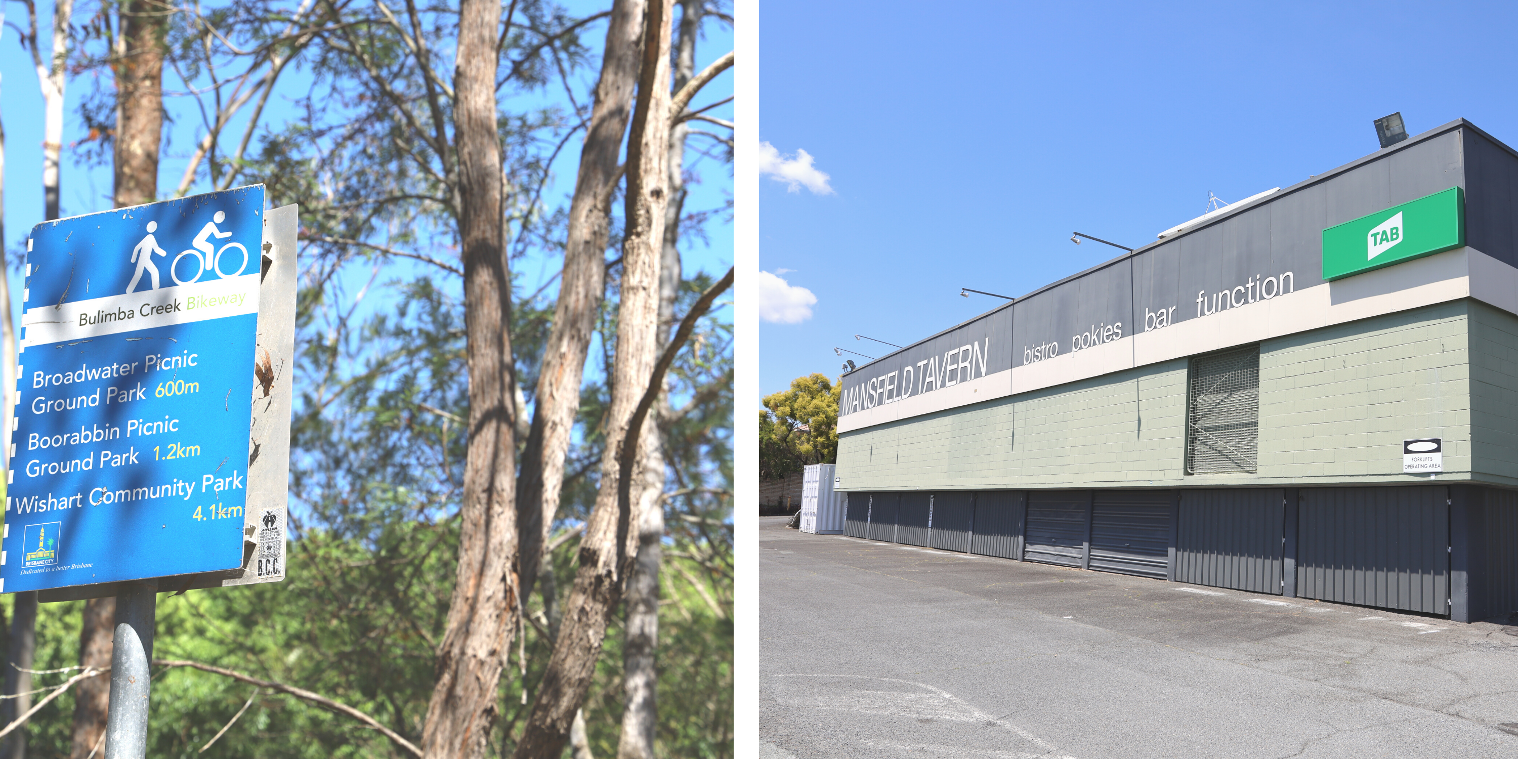 Bulimba Creek and Mansfield Tavern, Mansfield