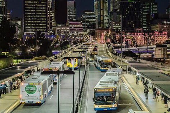 Buses at Cutural Centre, Brisbane 590x-1