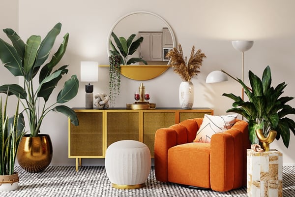 Calming Colour Trends 2021, living room 