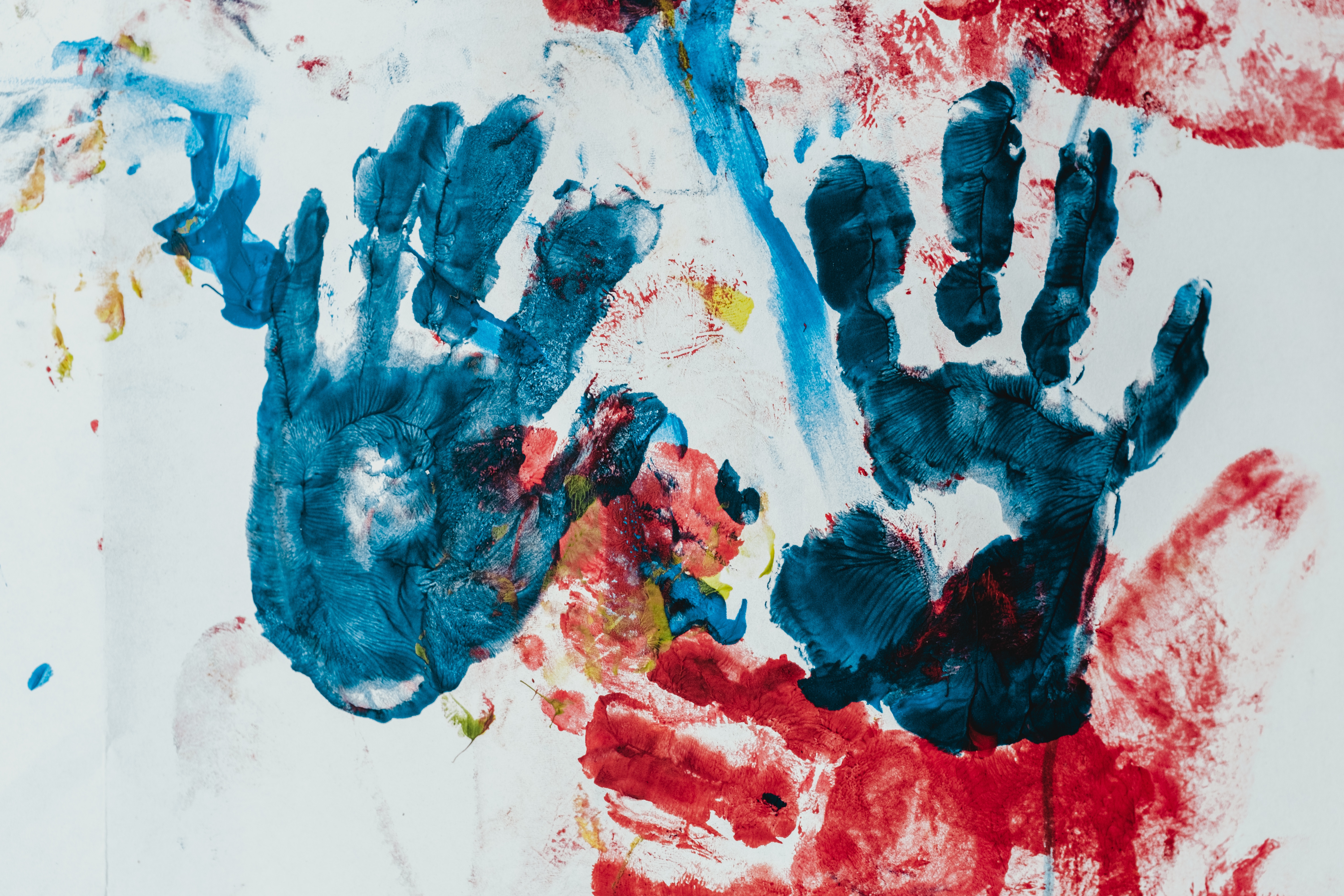 kids handprints in paint