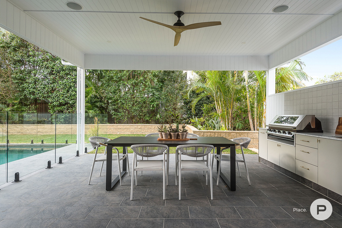 Tiled, outdoor area