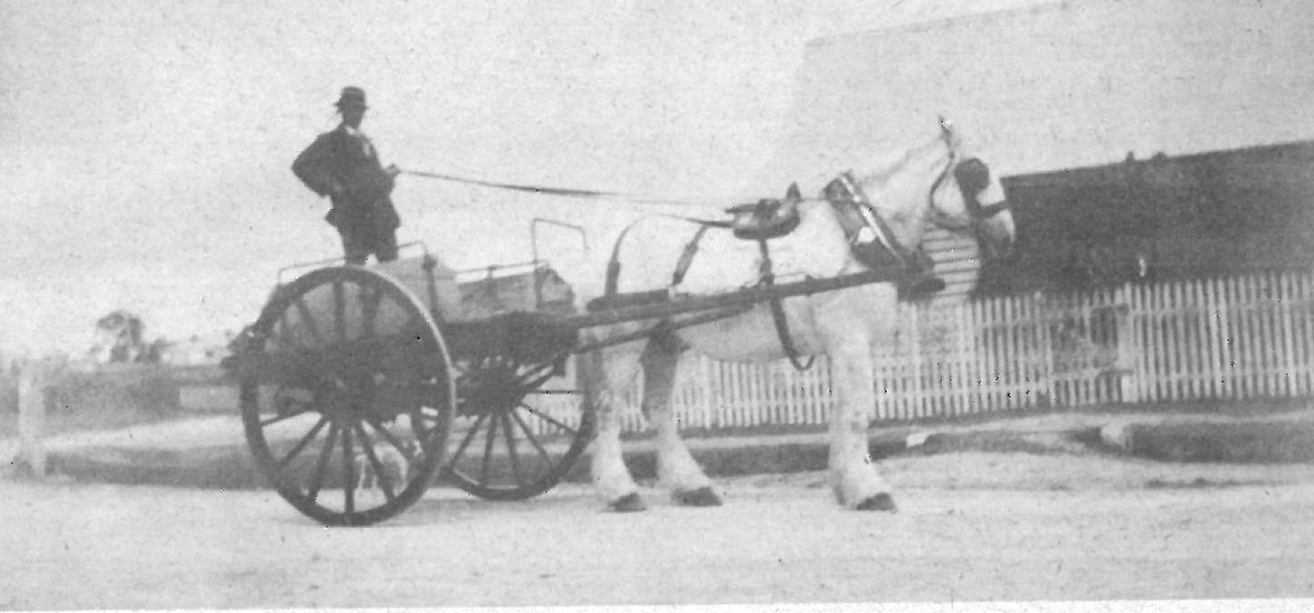  Horse and dray used in road construction. Image: Oxley-Chelmer History Group 