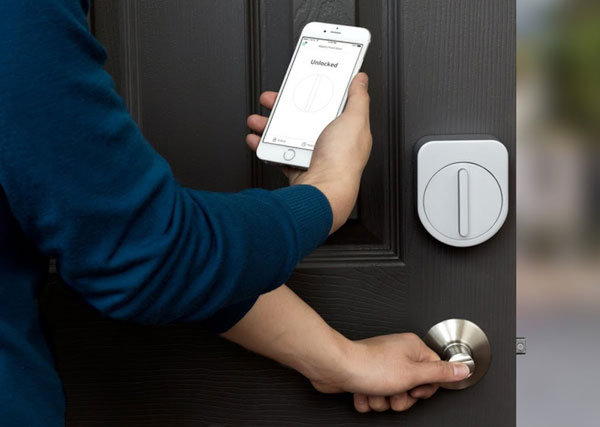 Unlocking a door with a smartphone