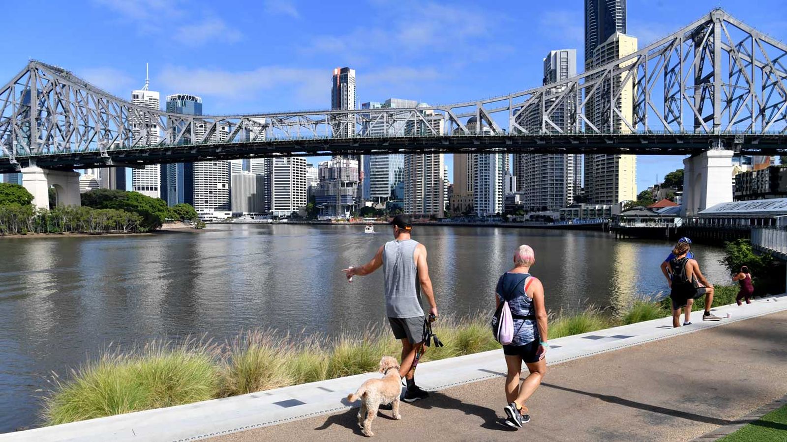 people walking in brisbane